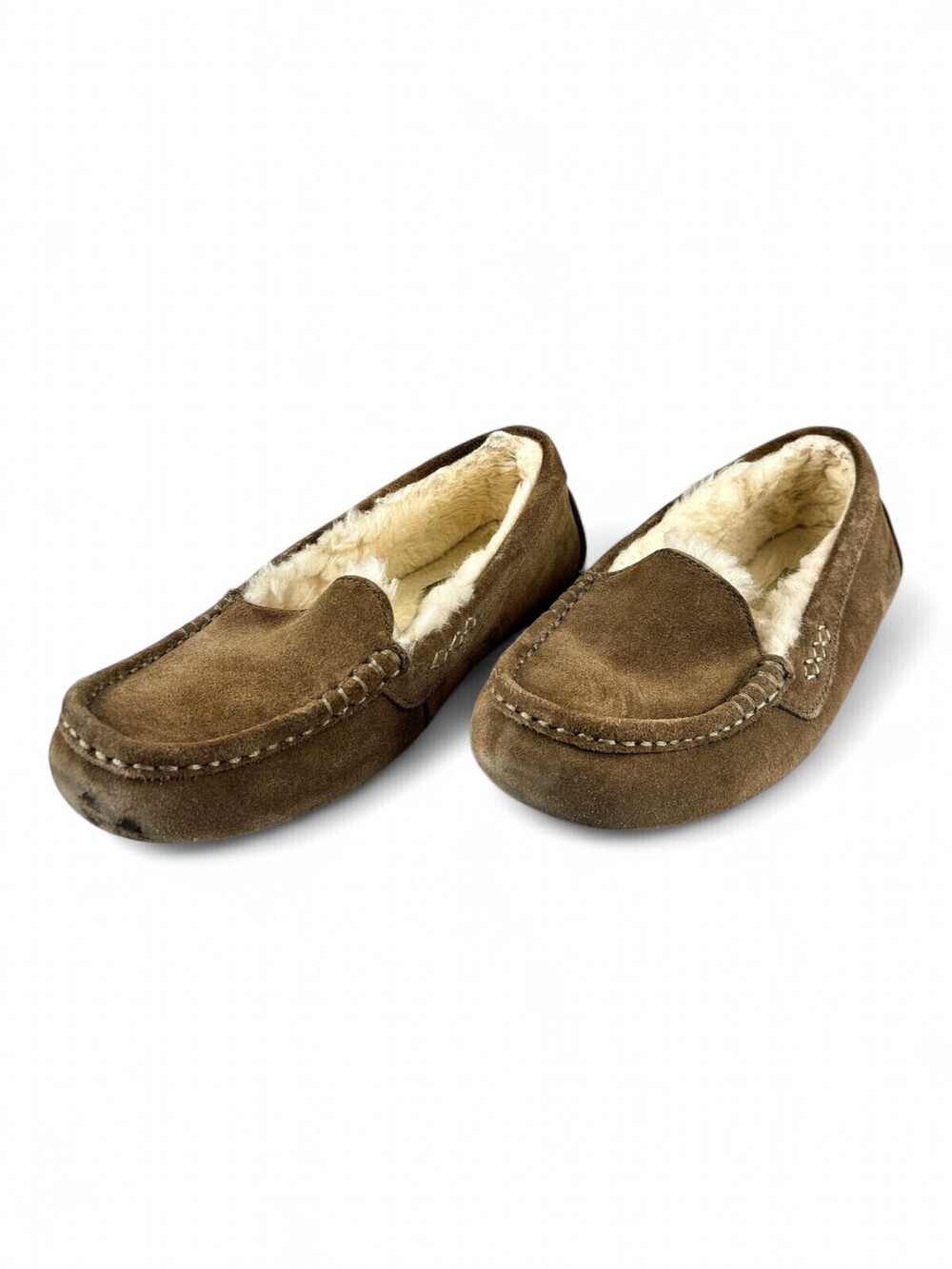 UGG Women's Suede Moccasin Slippers Size 7 - Shearling Lined